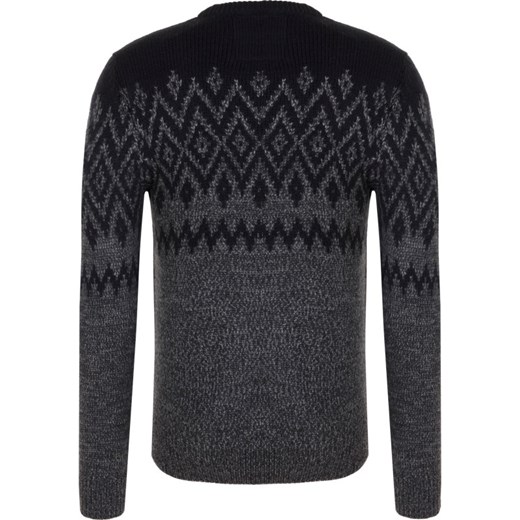 Sweter męski czarny Superdry zimowy w abstrakcyjne wzory 