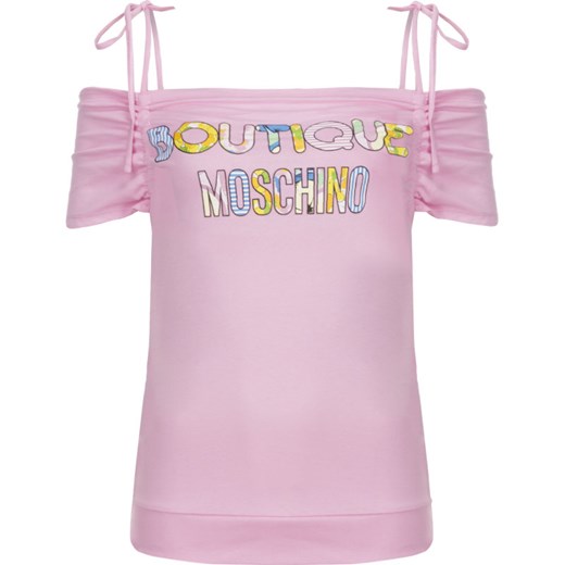 Bluzka damska Boutique Moschino z krótkimi rękawami różowa 