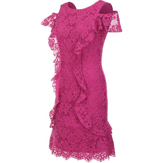 Sukienka Pinko różowa z okrągłym dekoltem midi 