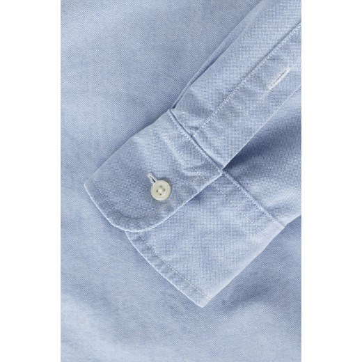 Koszula damska Polo Ralph Lauren z kołnierzykiem niebieska z długim rękawem z tkaniny 