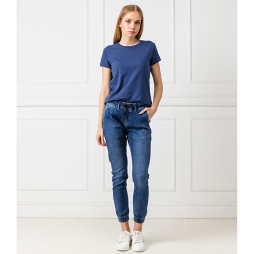 Jeansy damskie Pepe Jeans w miejskim stylu niebieskie dresowe bez wzorów 