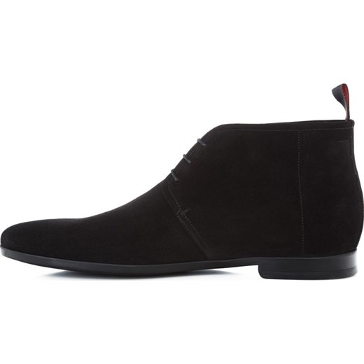 Czarne buty zimowe męskie Hugo Boss sznurowane na jesień casual 