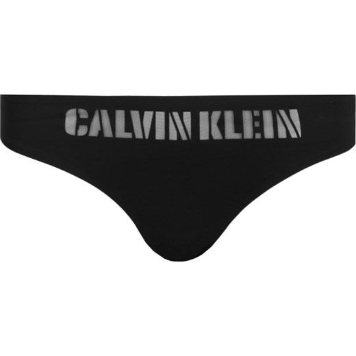 Majtki damskie czarne Calvin Klein Underwear z napisem 