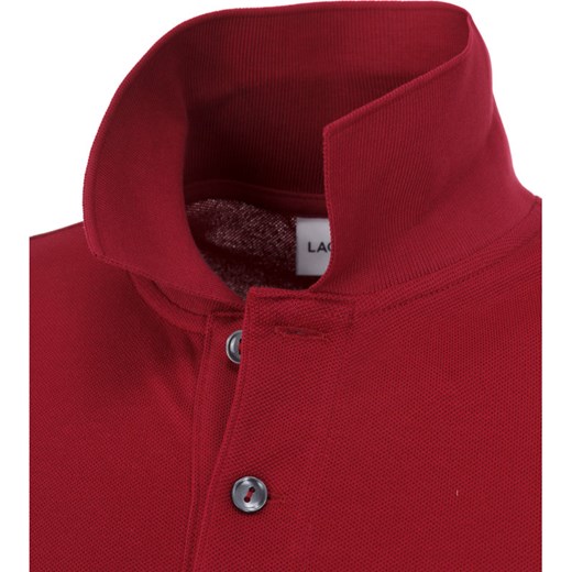 Lacoste t-shirt męski czerwony z krótkim rękawem bez wzorów 