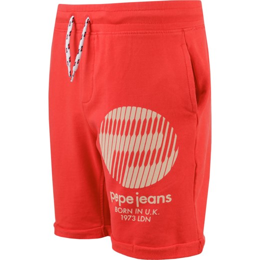 Spodenki chłopięce Pepe Jeans czerwone z napisami 