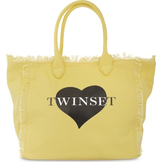 Shopper bag Twin Set z frędzlami tkaninowa 
