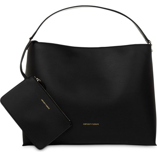 Shopper bag Emporio Armani czarna bez dodatków mieszcząca a5 