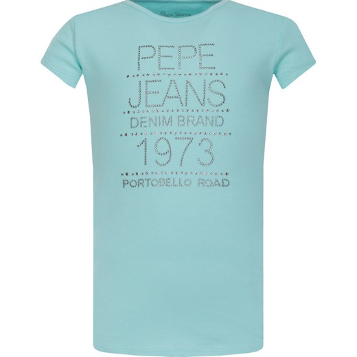 Pepe Jeans bluzka dziewczęca z aplikacjami  z krótkim rękawem 