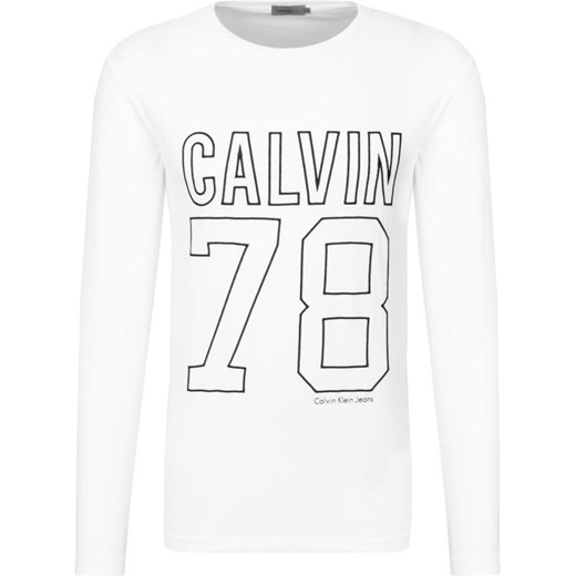 Biały t-shirt męski Calvin Klein z długimi rękawami 