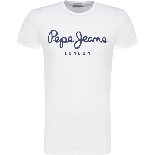 T-shirt męski Pepe Jeans biały z napisami 