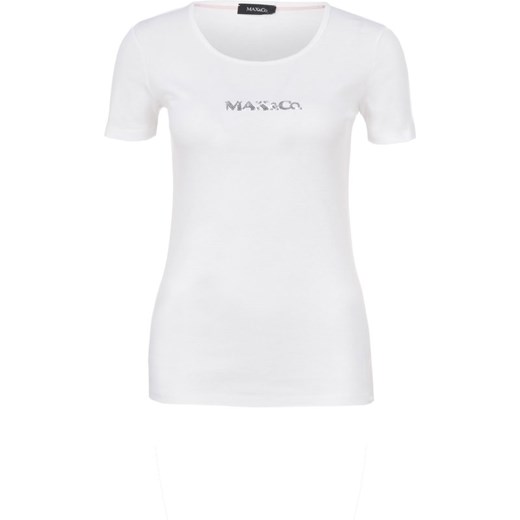Max & Co. bluzka damska biała glamour z dzianiny 