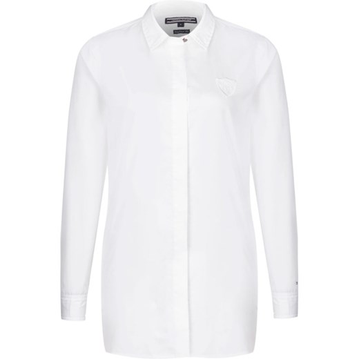 Koszula damska Tommy Hilfiger z aplikacją biała z długim rękawem elegancka 