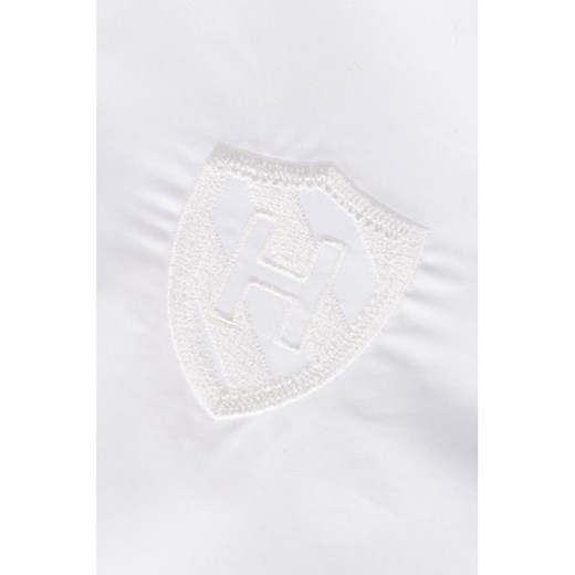 Biała koszula damska Tommy Hilfiger z kołnierzykiem elegancka z aplikacją 
