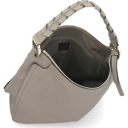 Brązowa shopper bag Furla bez dodatków matowa na ramię duża 