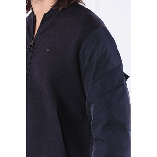 Bluza męska czarna Emporio Armani na zimę gładka casual 