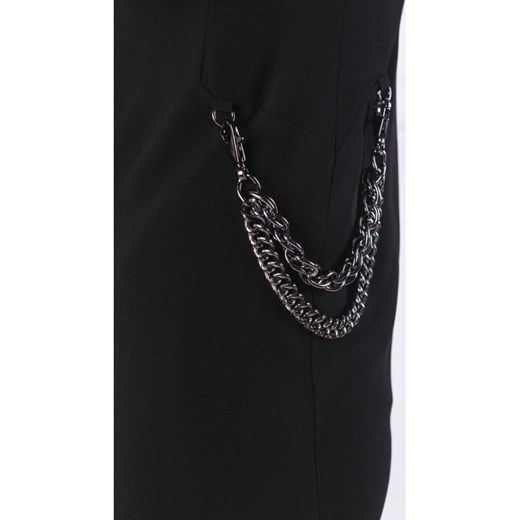 Sukienka czarna Boutique Moschino casualowa dopasowana z okrągłym dekoltem 
