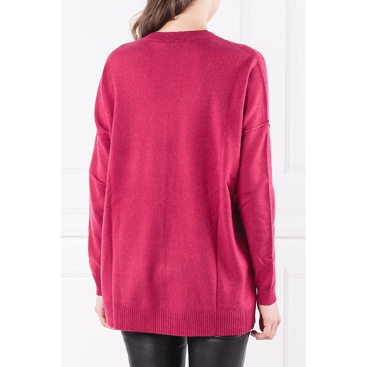 Sweter damski Twinset różowy bez wzorów 