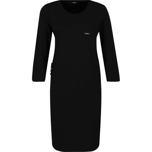 Sukienka Liu Jo Sport czarna z długim rękawem z okrągłym dekoltem bez wzorów prosta 