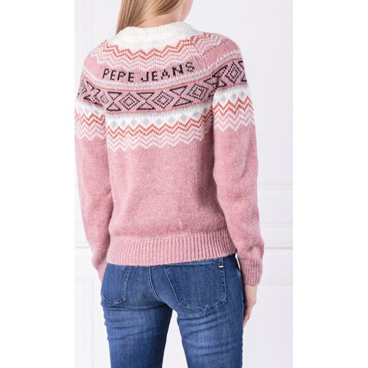 Sweter damski Pepe Jeans w geometryczny wzór casualowy 