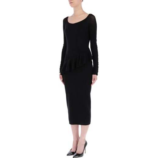 Sukienka czarna Pinko bez wzorów z długim rękawem midi 