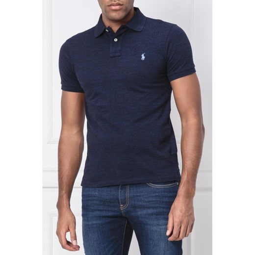 T-shirt męski Polo Ralph Lauren niebieski bez wzorów z krótkim rękawem 