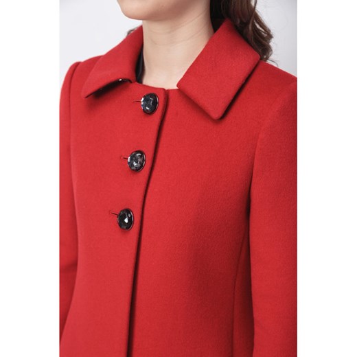 Płaszcz damski Boutique Moschino czerwony bez wzorów 