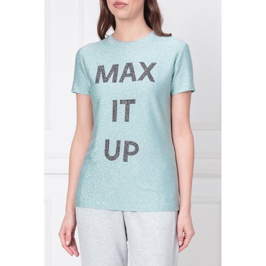 Bluzka damska Max & Co. z napisami z krótkimi rękawami z okrągłym dekoltem 