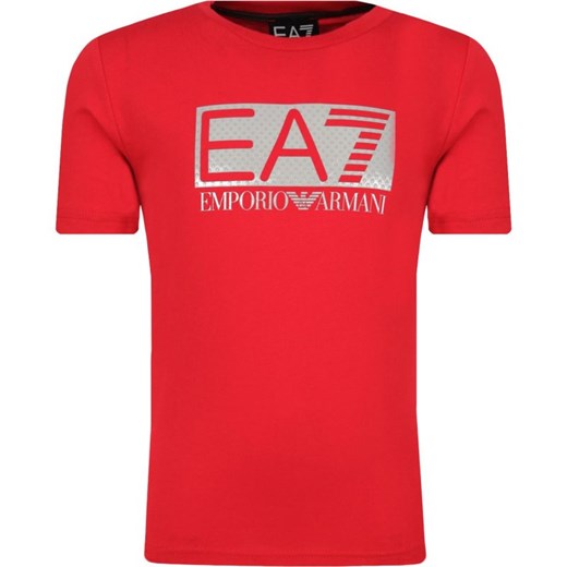 T-shirt chłopięce Emporio Armani z napisami z krótkim rękawem 