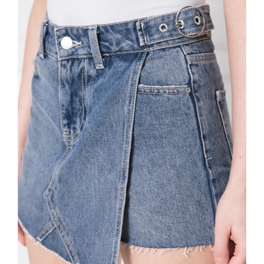 Spódnica niebieska Guess Jeans gładka mini 