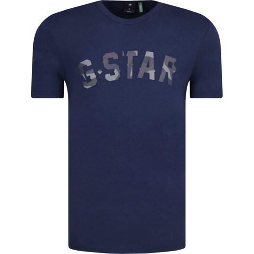 T-shirt męski niebieski G-Star Raw w stylu młodzieżowym z krótkimi rękawami 