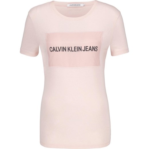 Bluzka damska Calvin Klein z krótkimi rękawami z napisami 