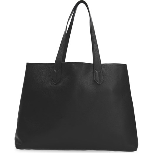 Shopper bag Emporio Armani bez dodatków na ramię czarna duża 