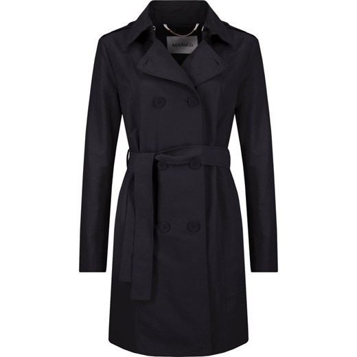 Czarny płaszcz damski Max & Co. na jesień bez wzorów 