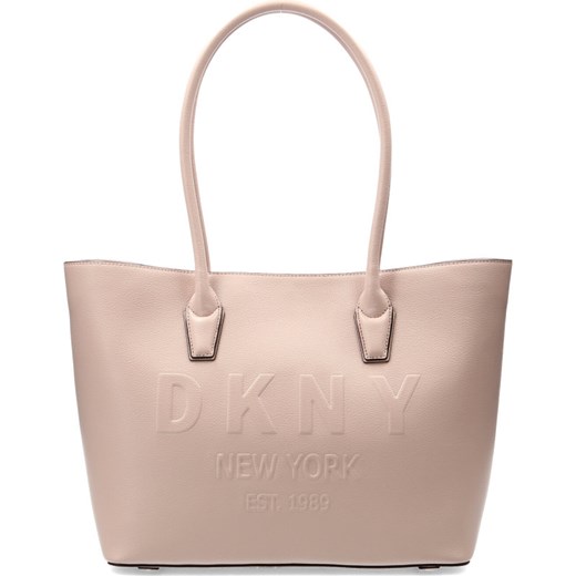 Shopper bag Dkny matowa na ramię skórzana elegancka bez dodatków duża 