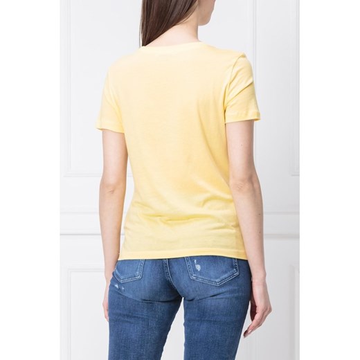 Bluzka damska żółta Guess Jeans casualowa z krótkim rękawem 