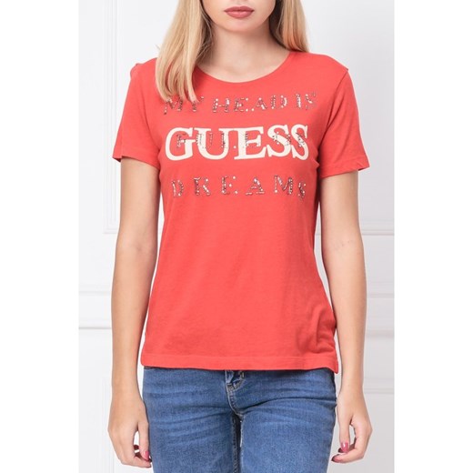 Bluzka damska Guess Jeans jesienna czerwona 