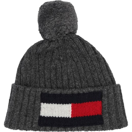 Tommy Hilfiger Czapka BIG FLAG BEANIE | z dodatkiem wełny