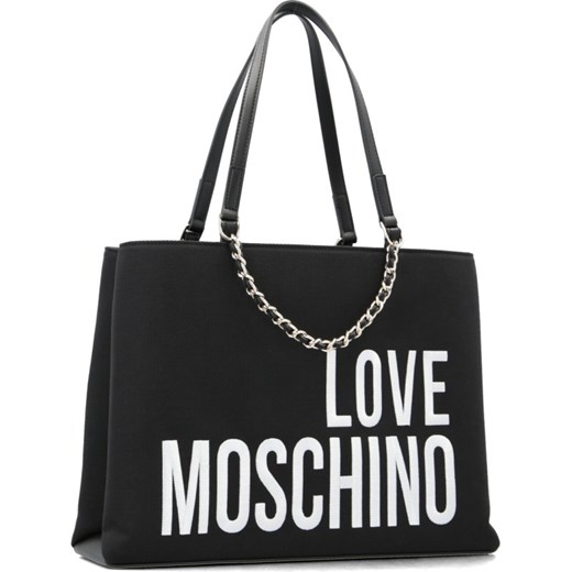 Shopper bag Love Moschino duża czarna na ramię bez dodatków młodzieżowa 