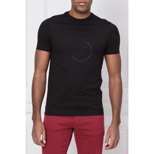 T-shirt męski czarny Emporio Armani bez wzorów 