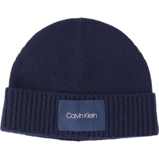 Niebieska czapka zimowa męska Calvin Klein 