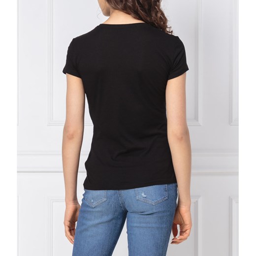 Bluzka damska Guess Jeans z krótkim rękawem w nadruki z okrągłym dekoltem casualowa 