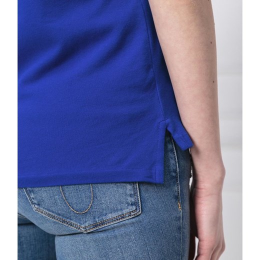 Bluzka damska Polo Ralph Lauren z krótkim rękawem gładka niebieska 