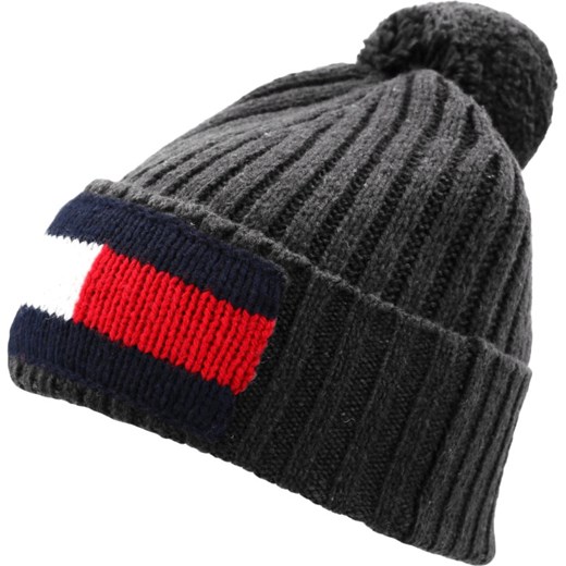 Tommy Hilfiger Czapka BIG FLAG BEANIE | z dodatkiem wełny