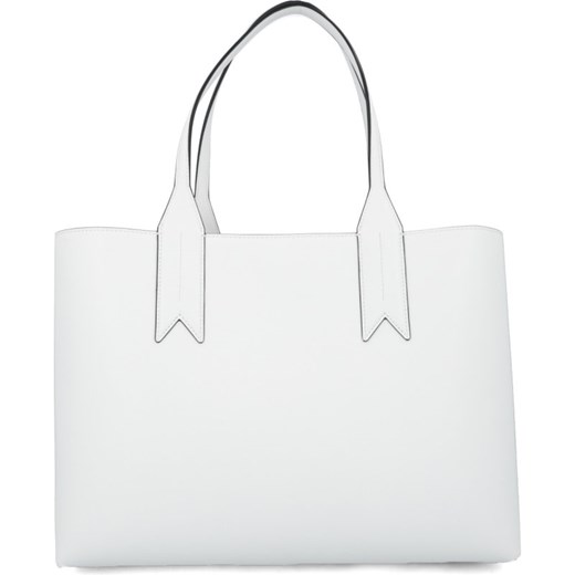 Shopper bag Emporio Armani na ramię matowa biała elegancka duża bez dodatków 