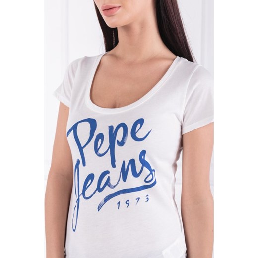 Bluzka damska Pepe Jeans z krótkim rękawem w stylu młodzieżowym na jesień 