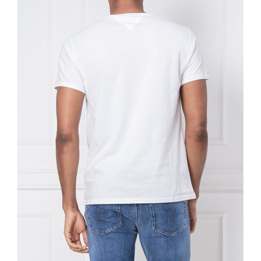 T-shirt męski Tommy Jeans casual biały z krótkimi rękawami 