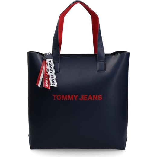 Shopper bag Tommy Jeans z breloczkiem lakierowana duża 