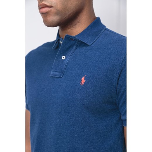T-shirt męski Polo Ralph Lauren niebieski casualowy bawełniany z krótkim rękawem 