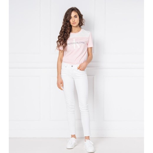 Różowa bluzka damska Calvin Klein z krótkim rękawem 