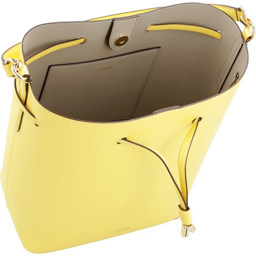 Torebka żółta Ralph Lauren matowa na ramię skórzana średnia bez dodatków 